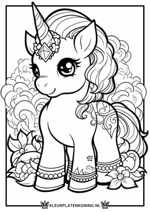 Kleurplaat Unicorn